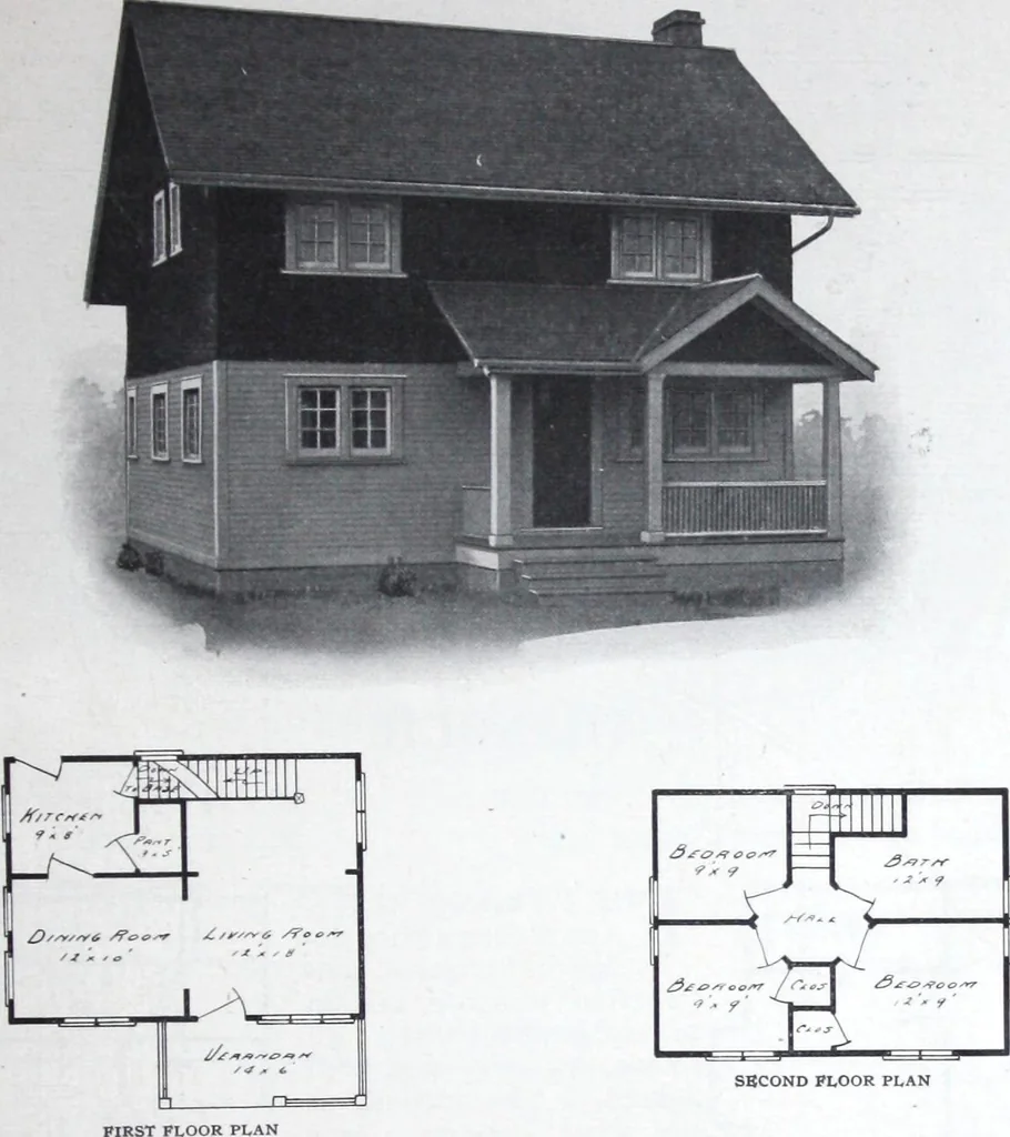 An illustration from Readi-cut houses (frame or brick veneer) : substantial, warm, comfortable, attractive : manufactured in our mills in Toronto, Ottawa, Vancouver ..., 1915, leaf 48