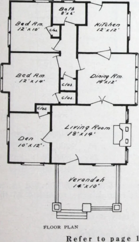 An illustration from Readi-cut houses (frame or brick veneer) : substantial, warm, comfortable, attractive : manufactured in our mills in Toronto, Ottawa, Vancouver ..., 1915, leaf 50