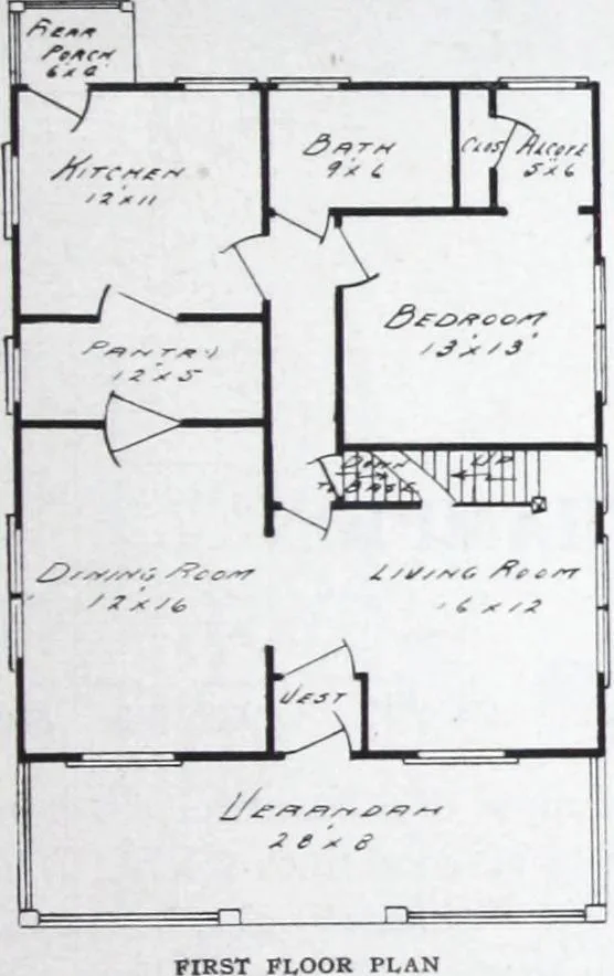 An illustration from Readi-cut houses (frame or brick veneer) : substantial, warm, comfortable, attractive : manufactured in our mills in Toronto, Ottawa, Vancouver ..., 1915, leaf 56