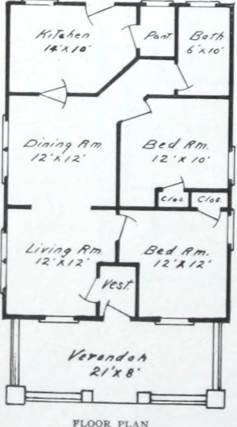 An illustration from Readi-cut houses (frame or brick veneer) : substantial, warm, comfortable, attractive : manufactured in our mills in Toronto, Ottawa, Vancouver ..., 1915, leaf 57