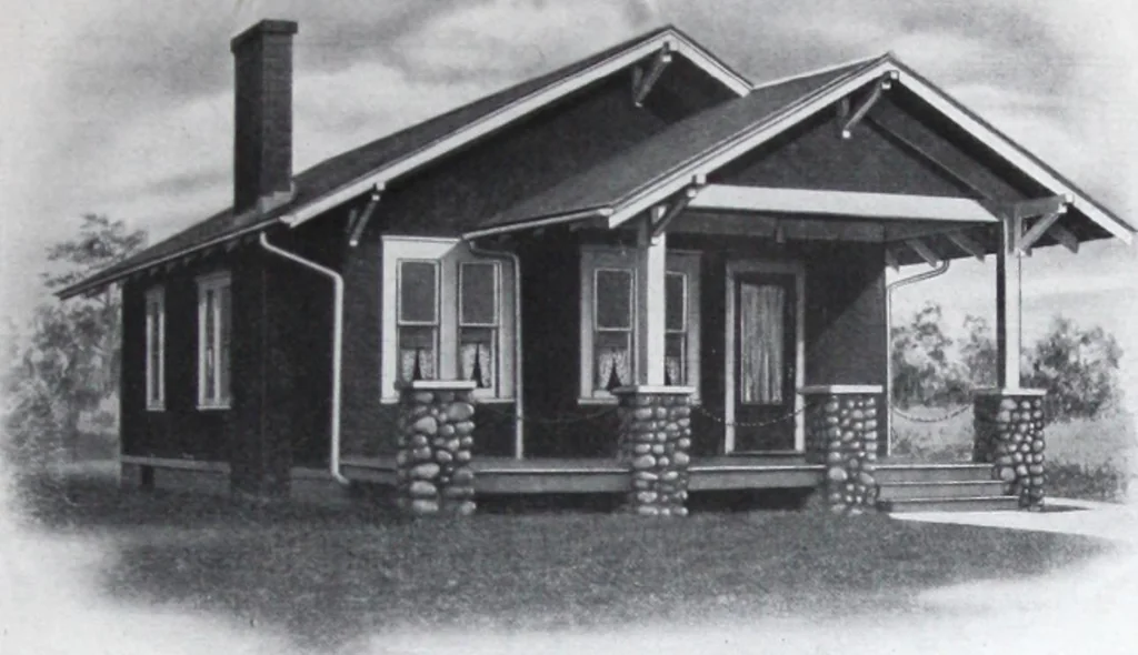 An illustration from Readi-cut houses (frame or brick veneer) : substantial, warm, comfortable, attractive : manufactured in our mills in Toronto, Ottawa, Vancouver ..., 1915, leaf 58