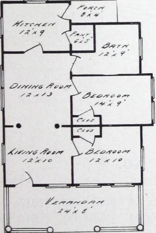 An illustration from Readi-cut houses (frame or brick veneer) : substantial, warm, comfortable, attractive : manufactured in our mills in Toronto, Ottawa, Vancouver ..., 1915, leaf 60