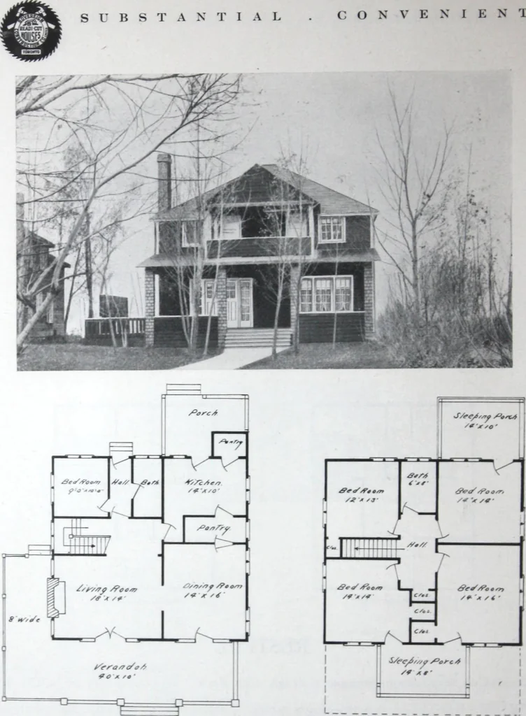 An illustration from Readi-cut houses (frame or brick veneer) : substantial, warm, comfortable, attractive : manufactured in our mills in Toronto, Ottawa, Vancouver ..., 1915, leaf 67