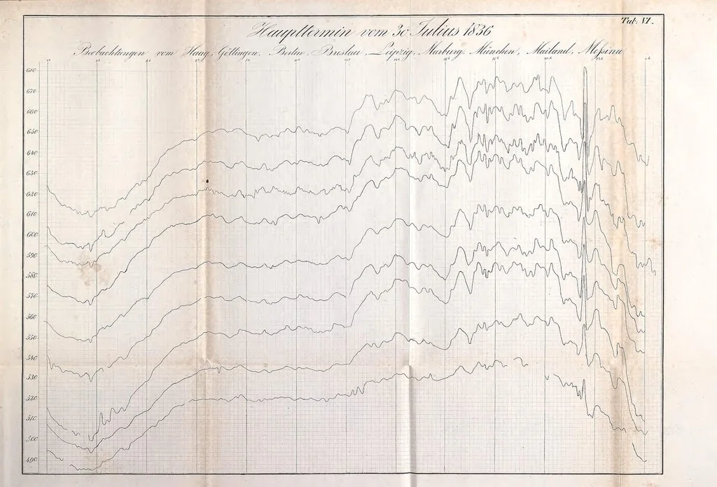 An illustration from Resultate aus den Beobachtungen des Magnetischen Vereins im Jahre .., 1836, leaf 141