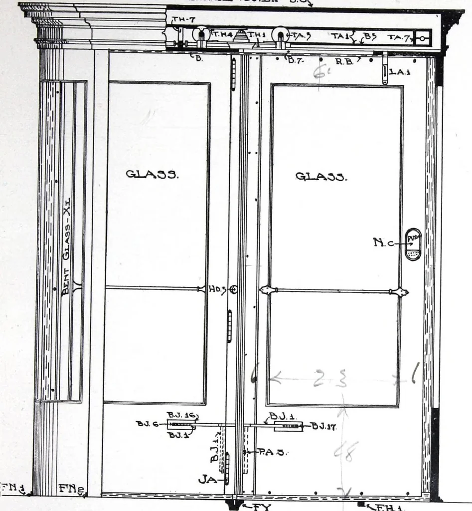 An illustration from Revolving Doors Always Closed: Styles, Types, Designs, 1910, leaf 12