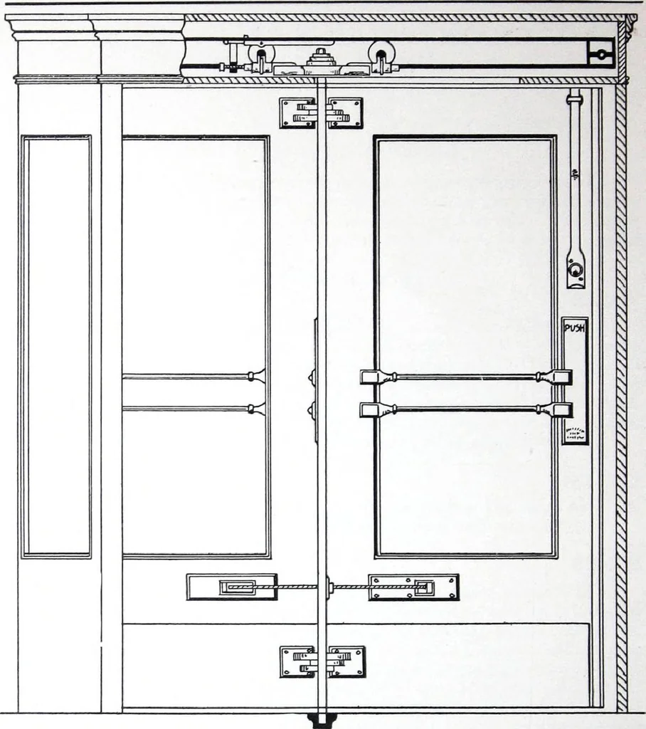 An illustration from Revolving Doors Always Closed: Styles, Types, Designs, 1910, leaf 19