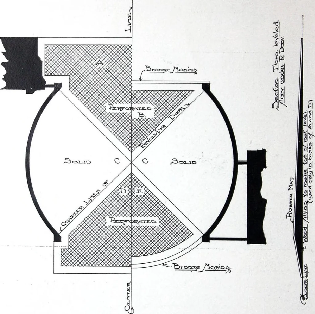 An illustration from Revolving Doors Always Closed: Styles, Types, Designs, 1910, leaf 31