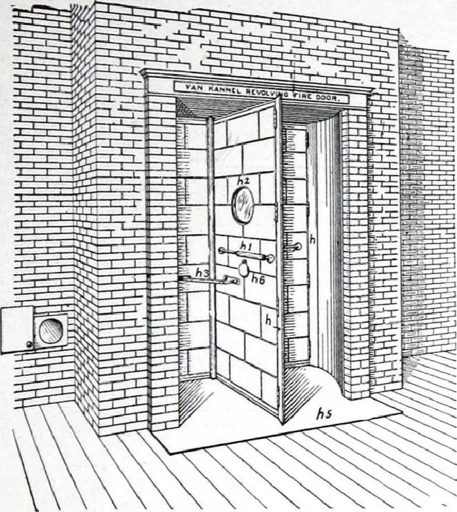 An illustration from Revolving Doors Always Closed: Styles, Types, Designs, 1910, leaf 32
