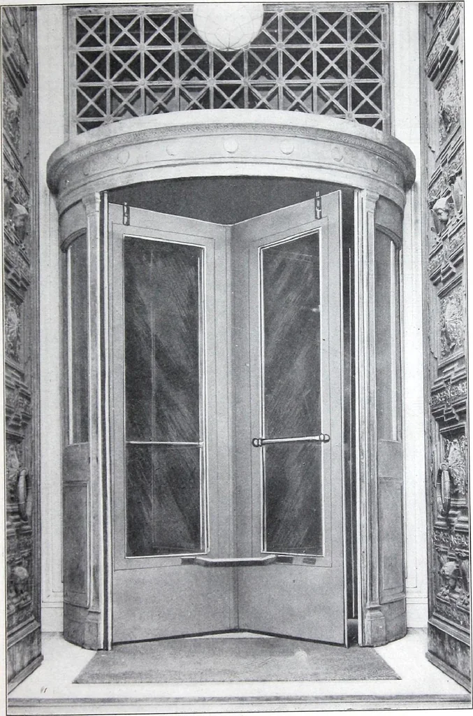 An illustration from Revolving Doors Always Closed: Styles, Types, Designs, 1910, leaf 52