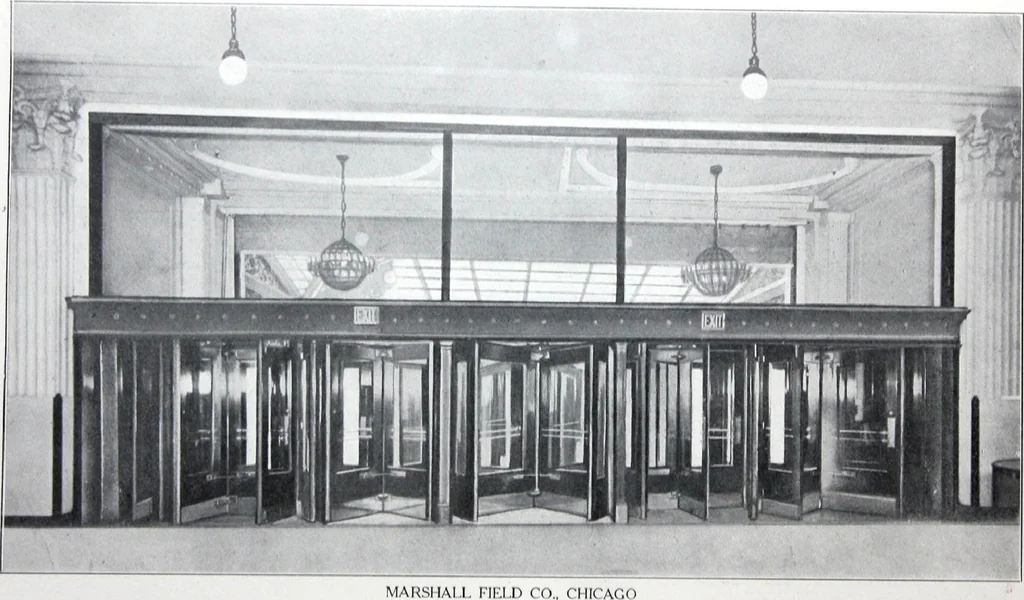 An illustration from Revolving Doors Always Closed: Styles, Types, Designs, 1910, leaf 55