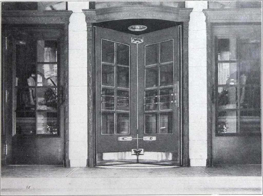 An illustration from Revolving Doors Always Closed: Styles, Types, Designs, 1910, leaf 56