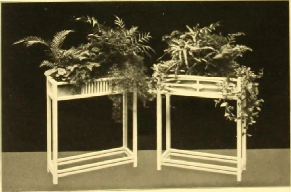 An illustration from Rheinauer Gartenmobel : Spalierwerke, Holzarbeiten fur Parkanlagen, Veranden und Wintergarten, Gartenlauben, Gartenhauser ..., 1912, leaf 100