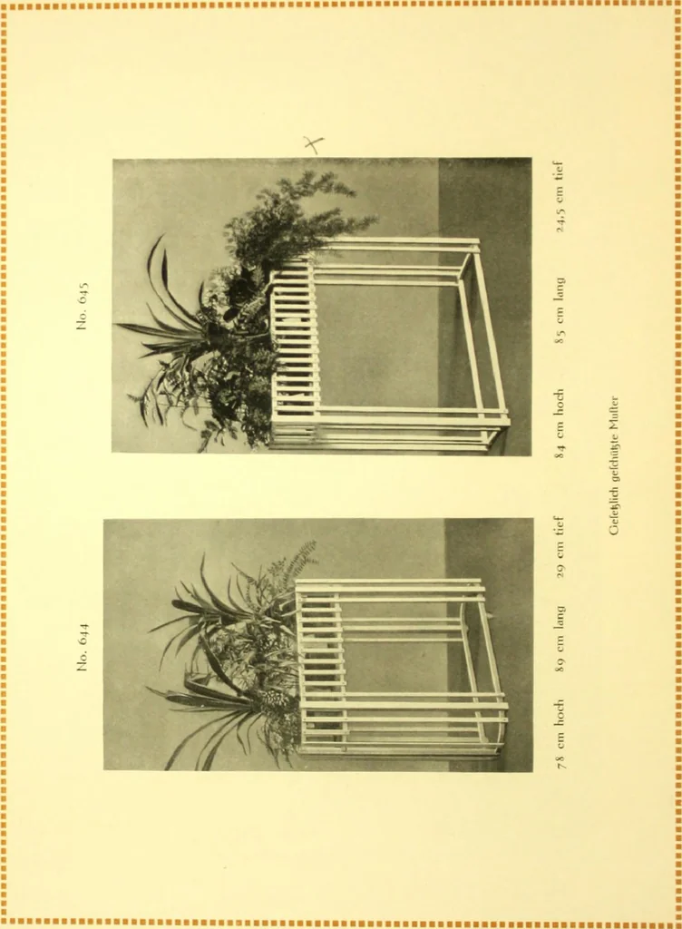 An illustration from Rheinauer Gartenmobel : Spalierwerke, Holzarbeiten fur Parkanlagen, Veranden und Wintergarten, Gartenlauben, Gartenhauser ..., 1912, leaf 103
