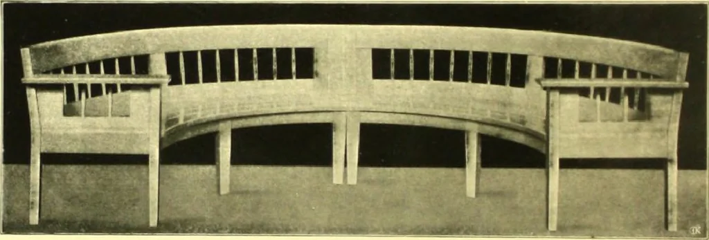 An illustration from Rheinauer Gartenmobel : Spalierwerke, Holzarbeiten fur Parkanlagen, Veranden und Wintergarten, Gartenlauben, Gartenhauser ..., 1912, leaf 27