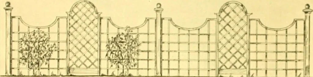 An illustration from Rheinauer Gartenmobel : Spalierwerke, Holzarbeiten fur Parkanlagen, Veranden und Wintergarten, Gartenlauben, Gartenhauser ..., 1912, leaf 66