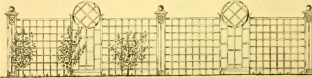 An illustration from Rheinauer Gartenmobel : Spalierwerke, Holzarbeiten fur Parkanlagen, Veranden und Wintergarten, Gartenlauben, Gartenhauser ..., 1912, leaf 66