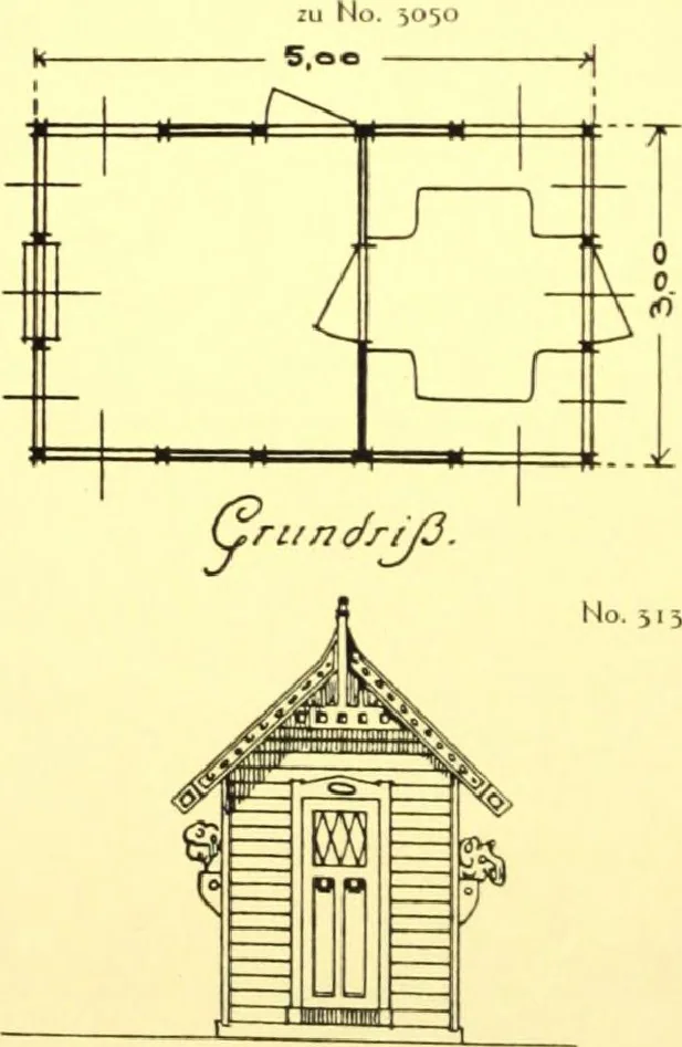 An illustration from Rheinauer Gartenmobel : Spalierwerke, Holzarbeiten fur Parkanlagen, Veranden und Wintergarten, Gartenlauben, Gartenhauser ..., 1912, leaf 69