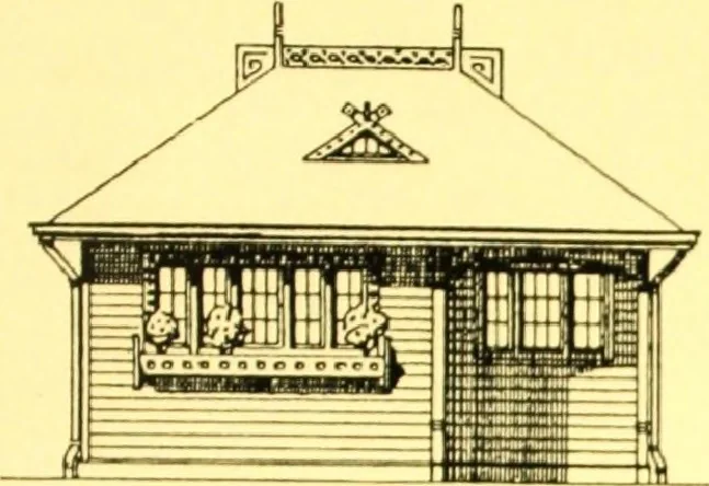 An illustration from Rheinauer Gartenmobel : Spalierwerke, Holzarbeiten fur Parkanlagen, Veranden und Wintergarten, Gartenlauben, Gartenhauser ..., 1912, leaf 70