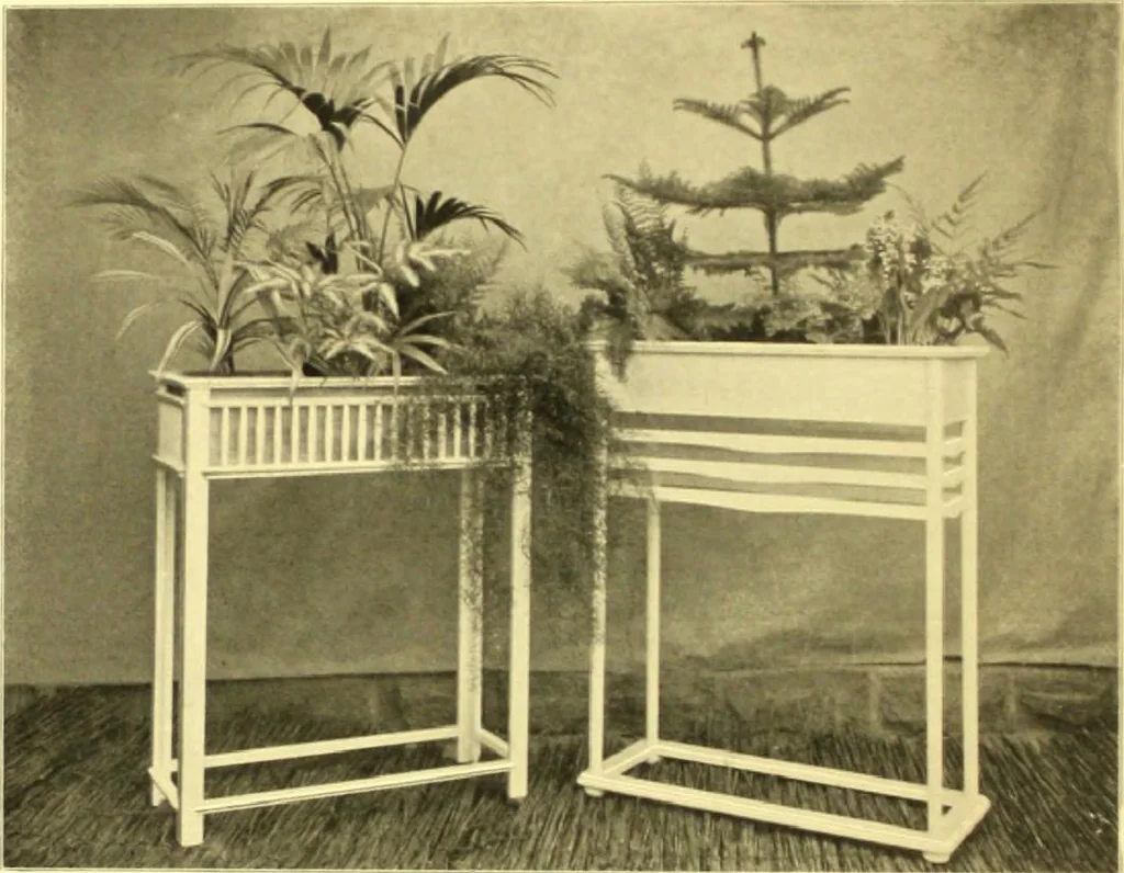 An illustration from Rheinauer Gartenmobel : Spalierwerke, Holzarbeiten fur Parkanlagen, Veranden und Wintergarten, Gartenlauben, Gartenhauser ..., 1912, leaf 89