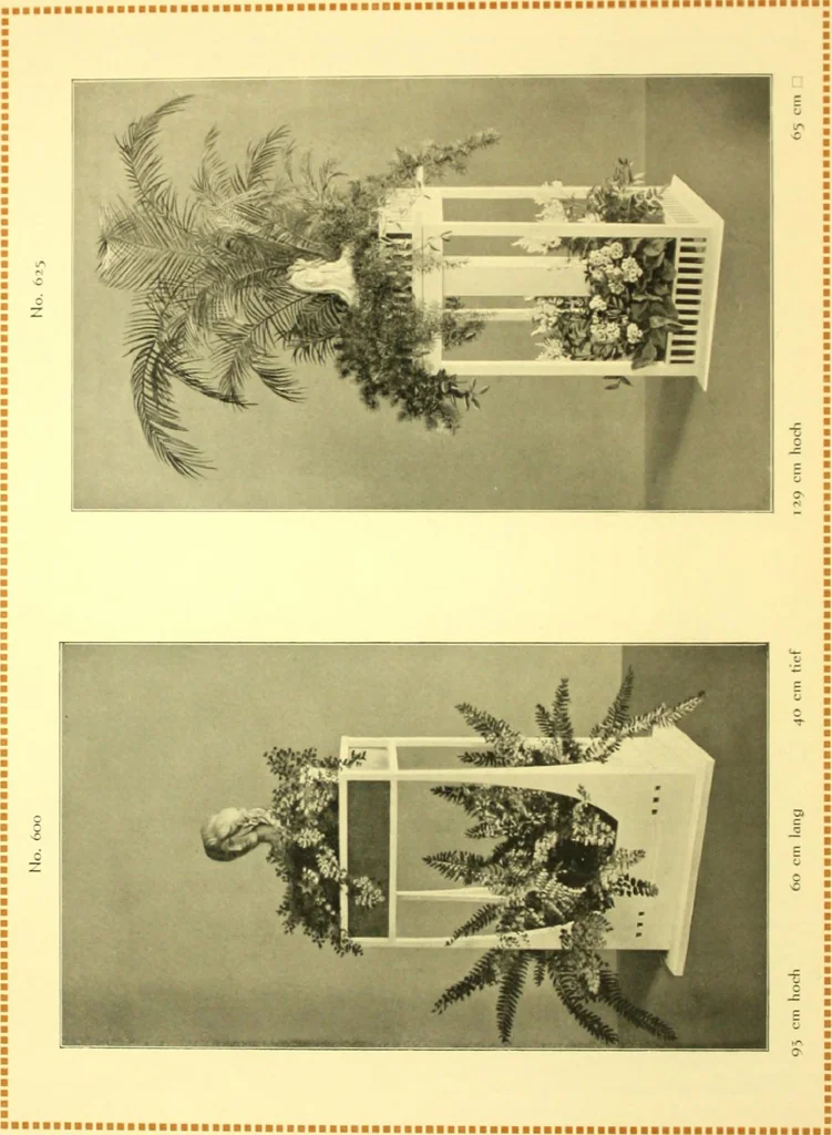 An illustration from Rheinauer Gartenmobel : Spalierwerke, Holzarbeiten fur Parkanlagen, Veranden und Wintergarten, Gartenlauben, Gartenhauser ..., 1912, leaf 93