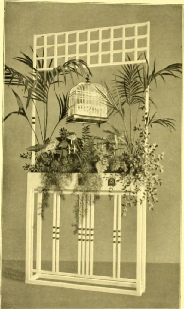 An illustration from Rheinauer Gartenmobel : Spalierwerke, Holzarbeiten fur Parkanlagen, Veranden und Wintergarten, Gartenlauben, Gartenhauser ..., 1912, leaf 96