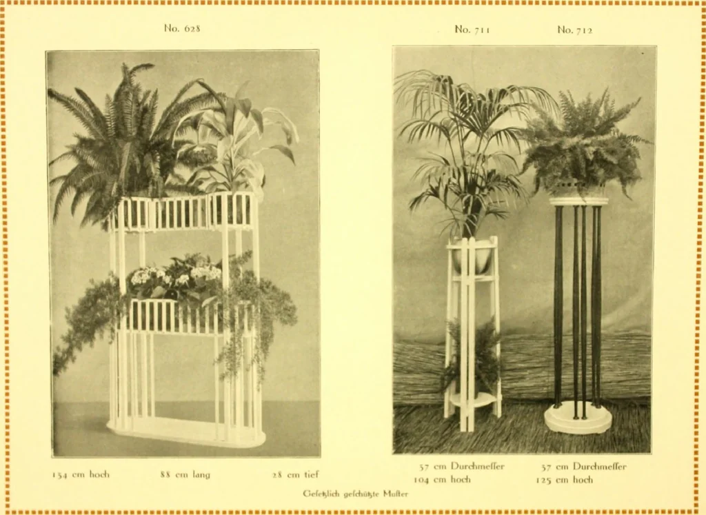 An illustration from Rheinauer Gartenmobel : Spalierwerke, Holzarbeiten fur Parkanlagen, Veranden und Wintergarten, Gartenlauben, Gartenhauser ..., 1912, leaf 98