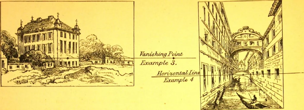 An illustration from Rules of perspective explained, illustrated, and adapted to practical use / by M.M. Runciman ; with letter of approval from Professor John Ruskin, 1884, leaf 18