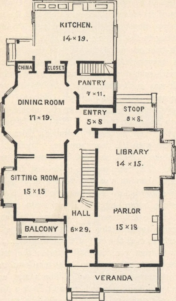 An illustration from Cottage houses for village and country homes, 1899, leaf 106