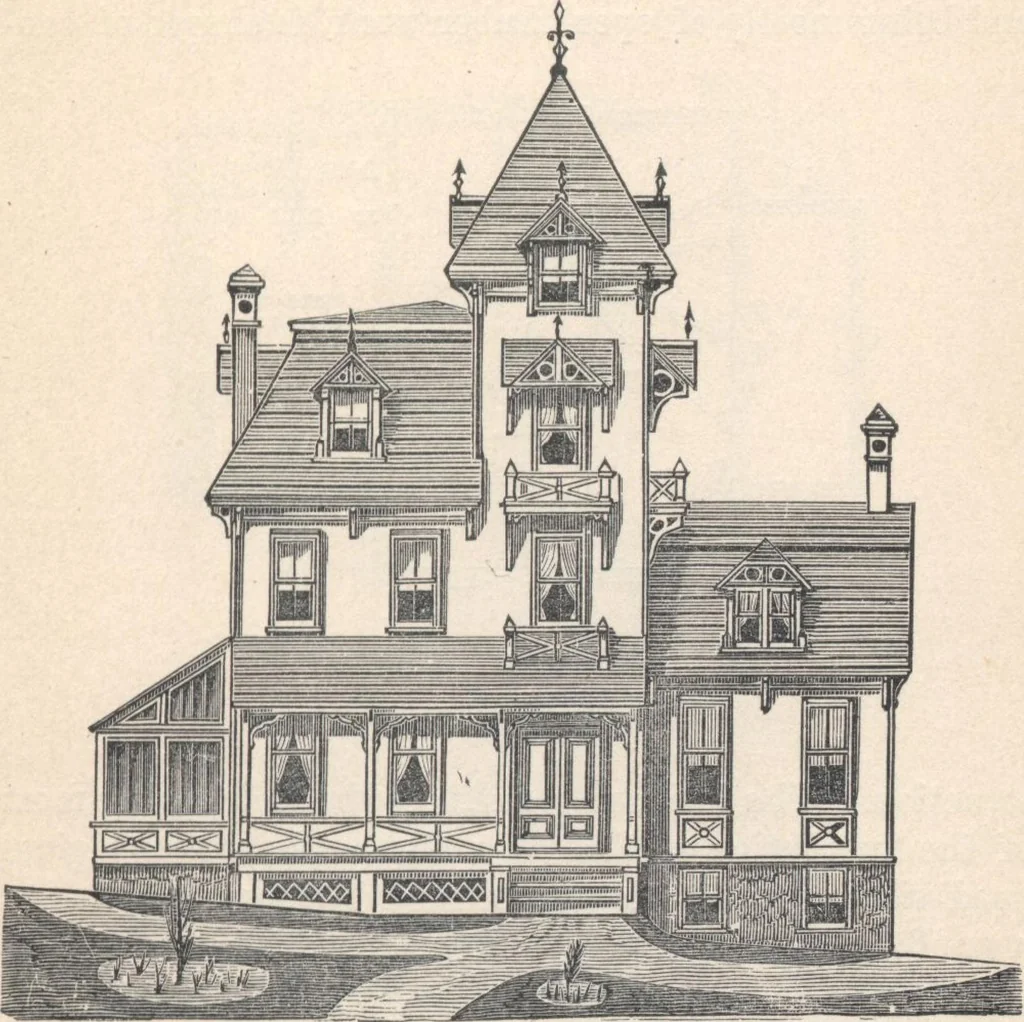 An illustration from Cottage houses for village and country homes, 1899, leaf 110