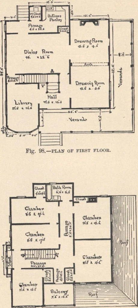 An illustration from Cottage houses for village and country homes, 1899, leaf 127