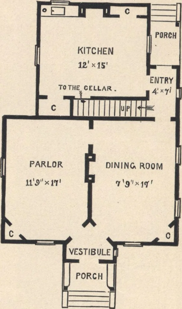 An illustration from Cottage houses for village and country homes, 1899, leaf 21