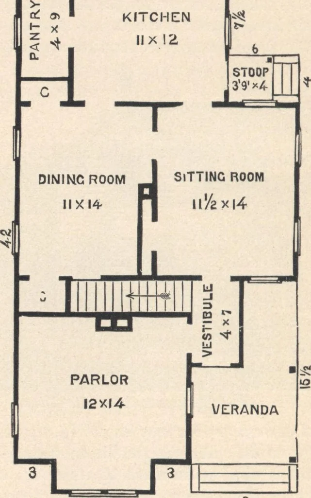 An illustration from Cottage houses for village and country homes, 1899, leaf 33