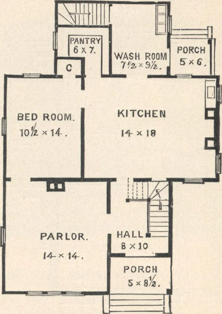 An illustration from Cottage houses for village and country homes, 1899, leaf 49