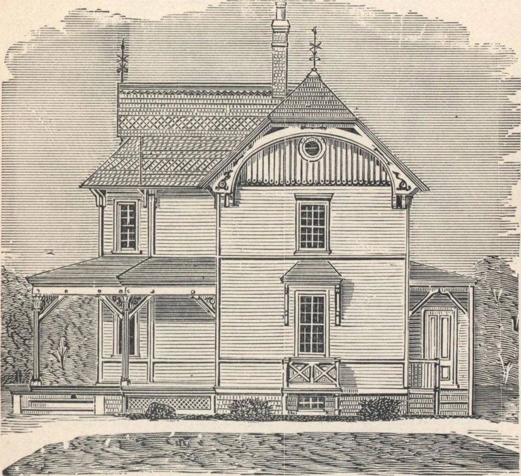 An illustration from Cottage houses for village and country homes, 1899, leaf 54