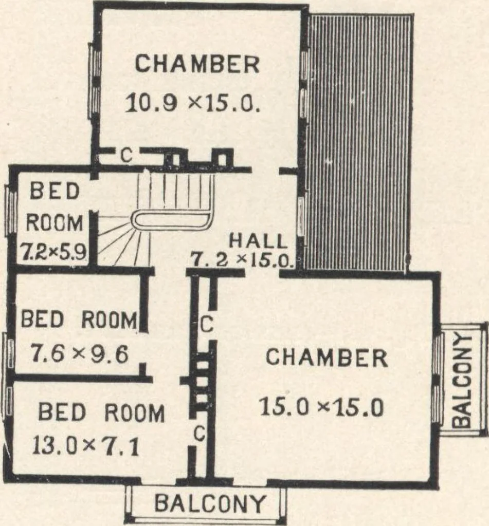 An illustration from Cottage houses for village and country homes, 1899, leaf 61