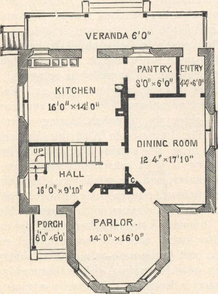An illustration from Cottage houses for village and country homes, 1899, leaf 70