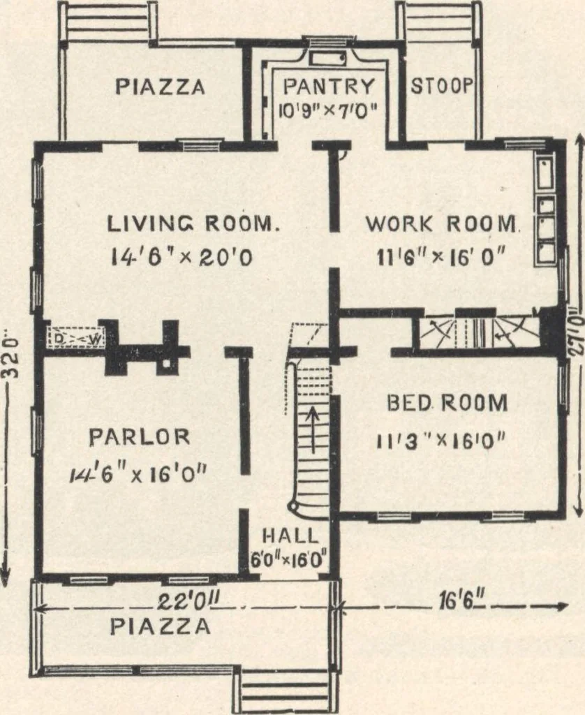 An illustration from Cottage houses for village and country homes, 1899, leaf 75