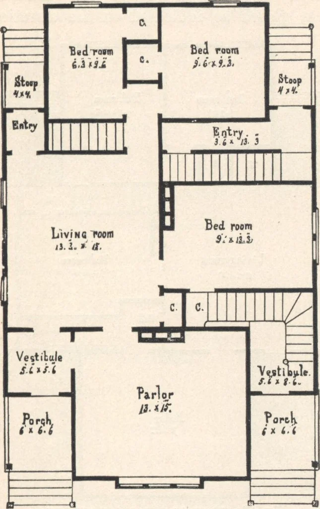 An illustration from Cottage houses for village and country homes, 1899, leaf 82