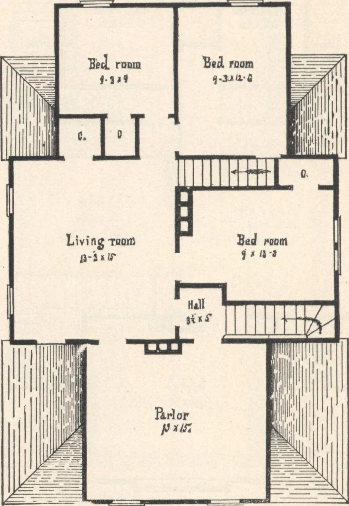 An illustration from Cottage houses for village and country homes, 1899, leaf 83