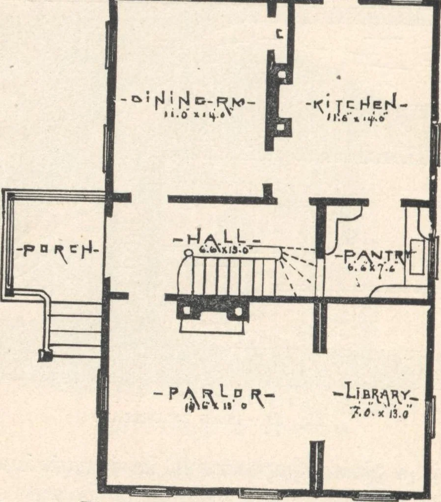 An illustration from Cottage houses for village and country homes, 1899, leaf 93
