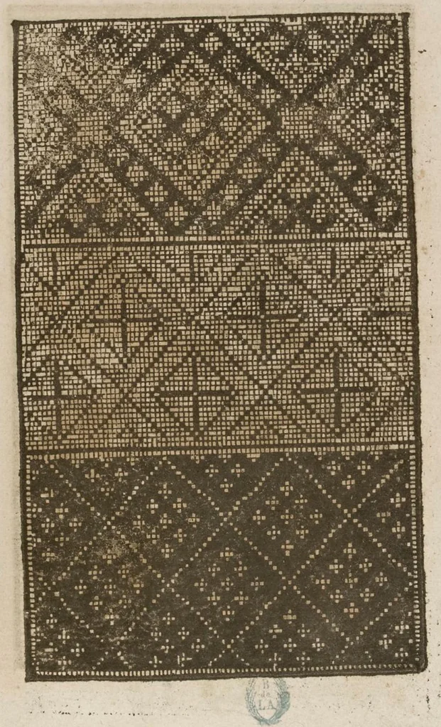 An illustration from Livre nouveau, dict patrons de lingerie, cest assavoir a deux endroitz, a poi[n]t croise, point couche et point picque... comprenant lart de broderie et tissoterie, 1545, leaf 2