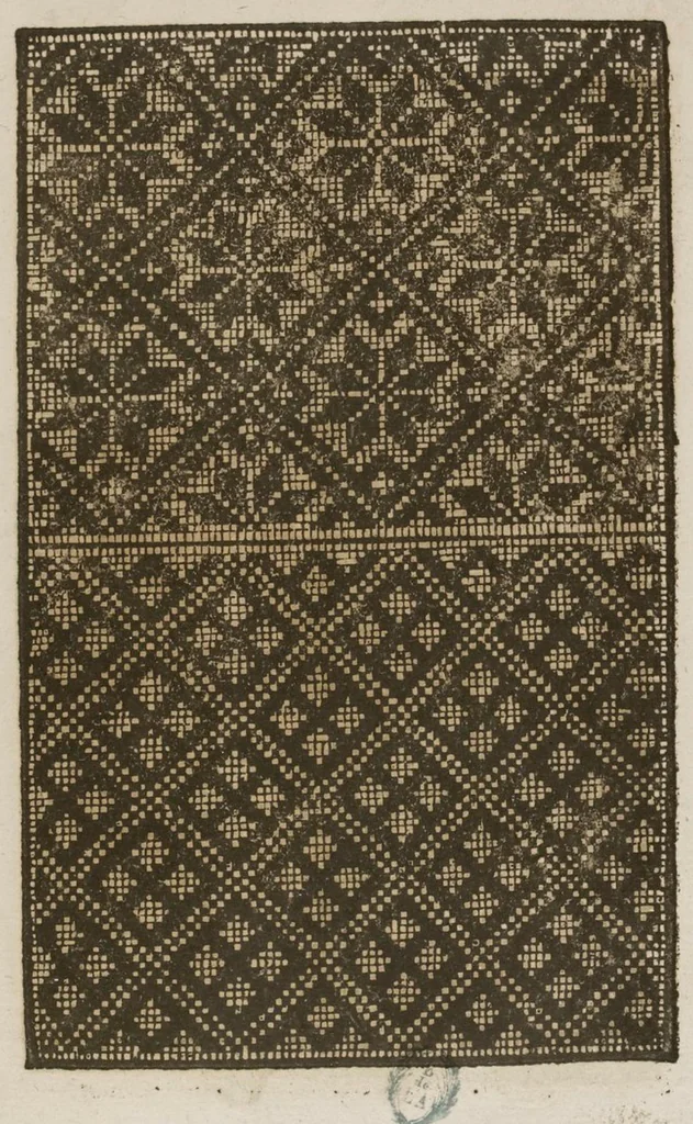 An illustration from Livre nouveau, dict patrons de lingerie, cest assavoir a deux endroitz, a poi[n]t croise, point couche et point picque... comprenant lart de broderie et tissoterie, 1545, leaf 26