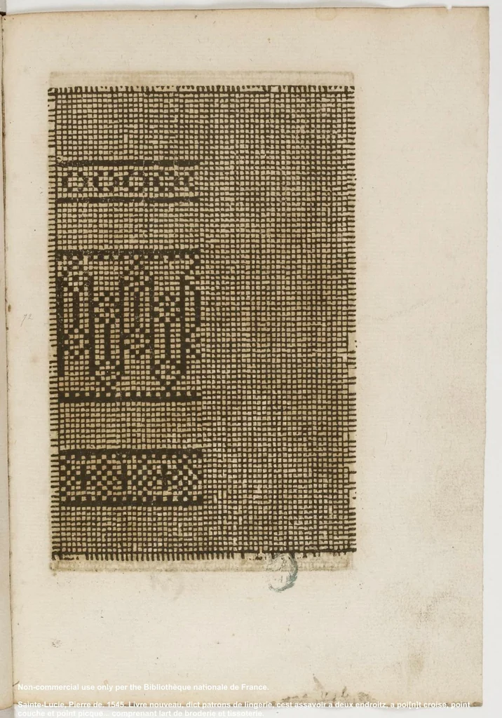 An illustration from Livre nouveau, dict patrons de lingerie, cest assavoir a deux endroitz, a poi[n]t croise, point couche et point picque... comprenant lart de broderie et tissoterie, 1545, leaf 28