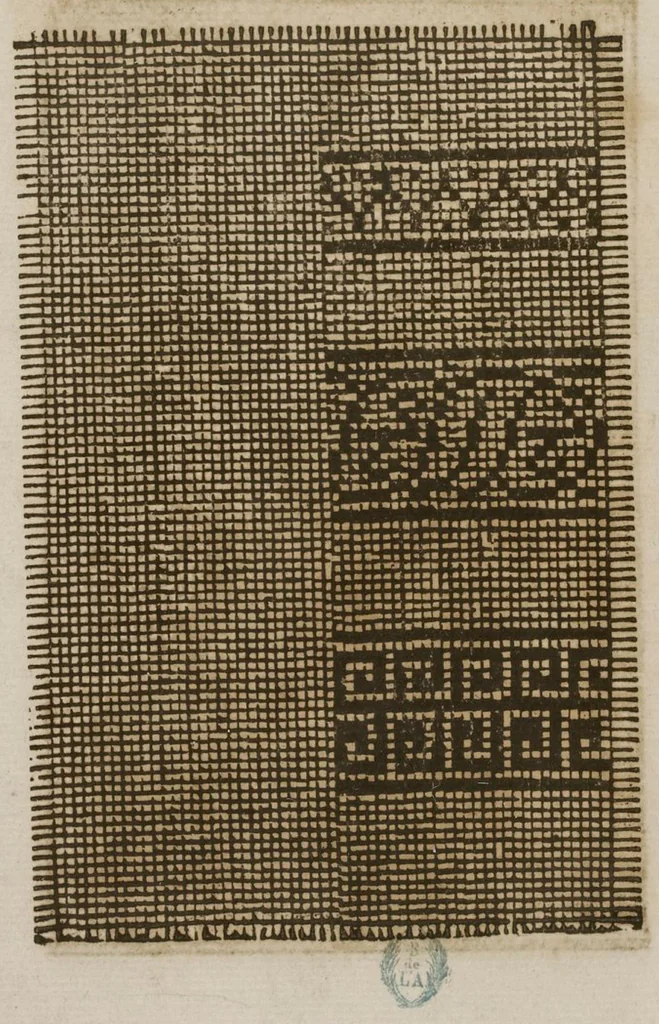 An illustration from Livre nouveau, dict patrons de lingerie, cest assavoir a deux endroitz, a poi[n]t croise, point couche et point picque... comprenant lart de broderie et tissoterie, 1545, leaf 31