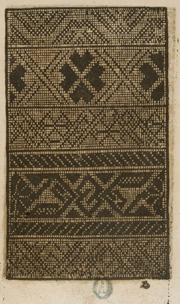 An illustration from Livre nouveau, dict patrons de lingerie, cest assavoir a deux endroitz, a poi[n]t croise, point couche et point picque... comprenant lart de broderie et tissoterie, 1545, leaf 8