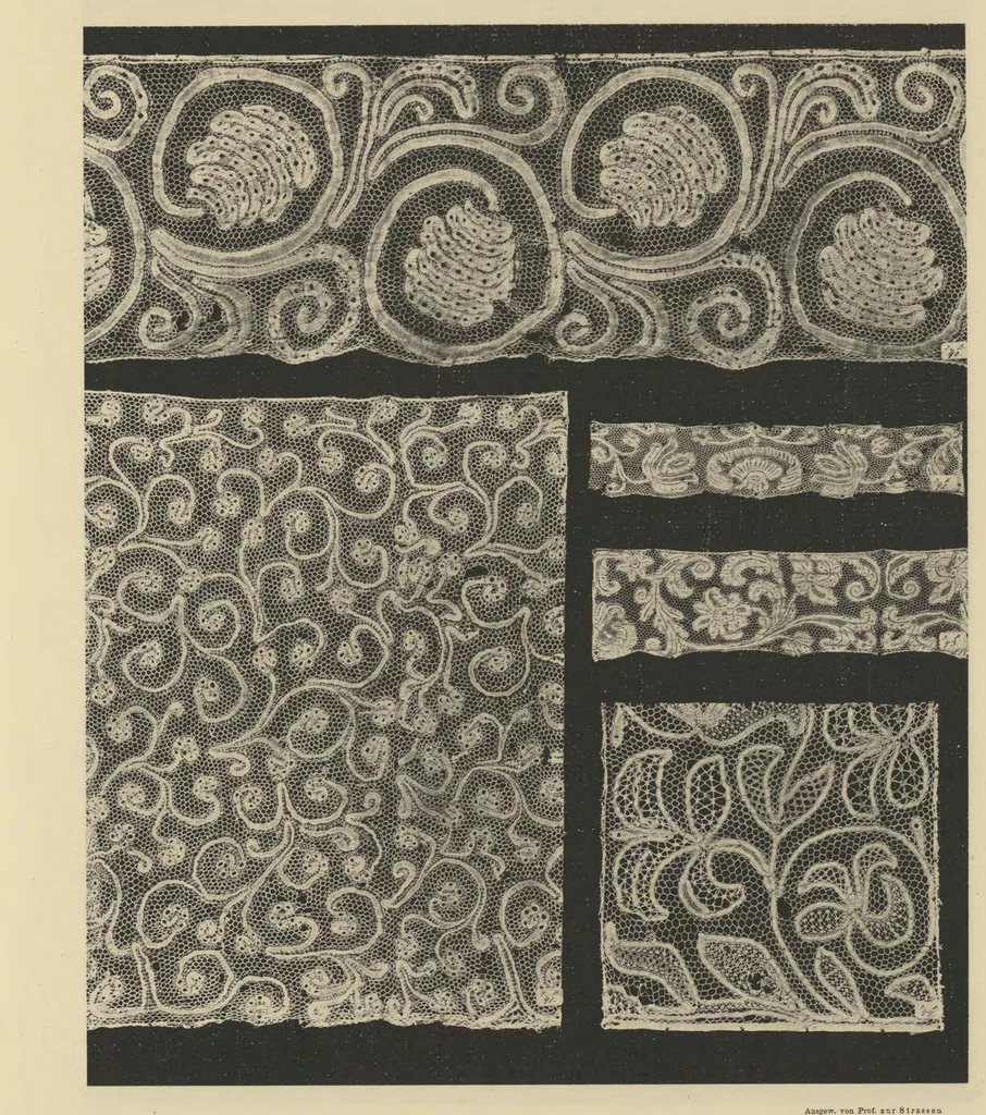 An illustration from Ornamentale und Kunstgewerbliche Sammelmappe : Spitzen des 16. bis 19. Jahrhunderts aus den Sammlungen des Kunstgewerbe-Museums zu Leipzig; Serie IV, 1894, leaf 24