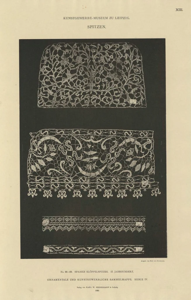 An illustration from Ornamentale und Kunstgewerbliche Sammelmappe : Spitzen des 16. bis 19. Jahrhunderts aus den Sammlungen des Kunstgewerbe-Museums zu Leipzig; Serie IV, 1894, leaf 30