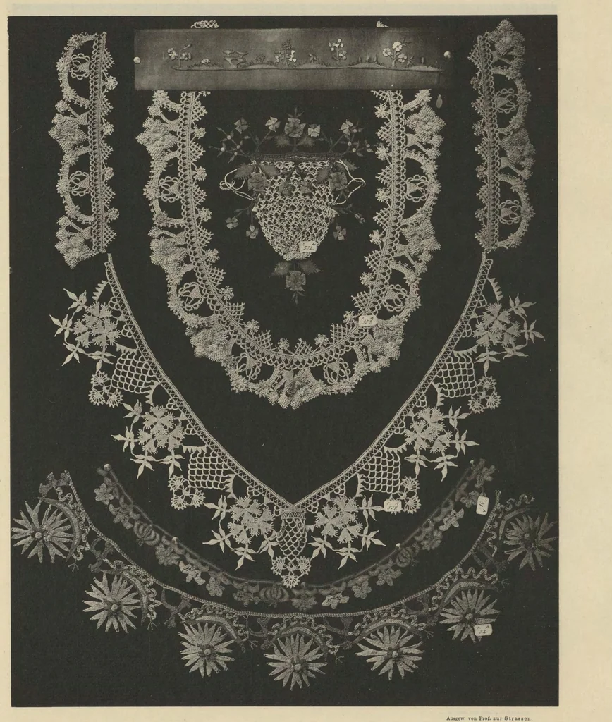 An illustration from Ornamentale und Kunstgewerbliche Sammelmappe : Spitzen des 16. bis 19. Jahrhunderts aus den Sammlungen des Kunstgewerbe-Museums zu Leipzig; Serie IV, 1894, leaf 42