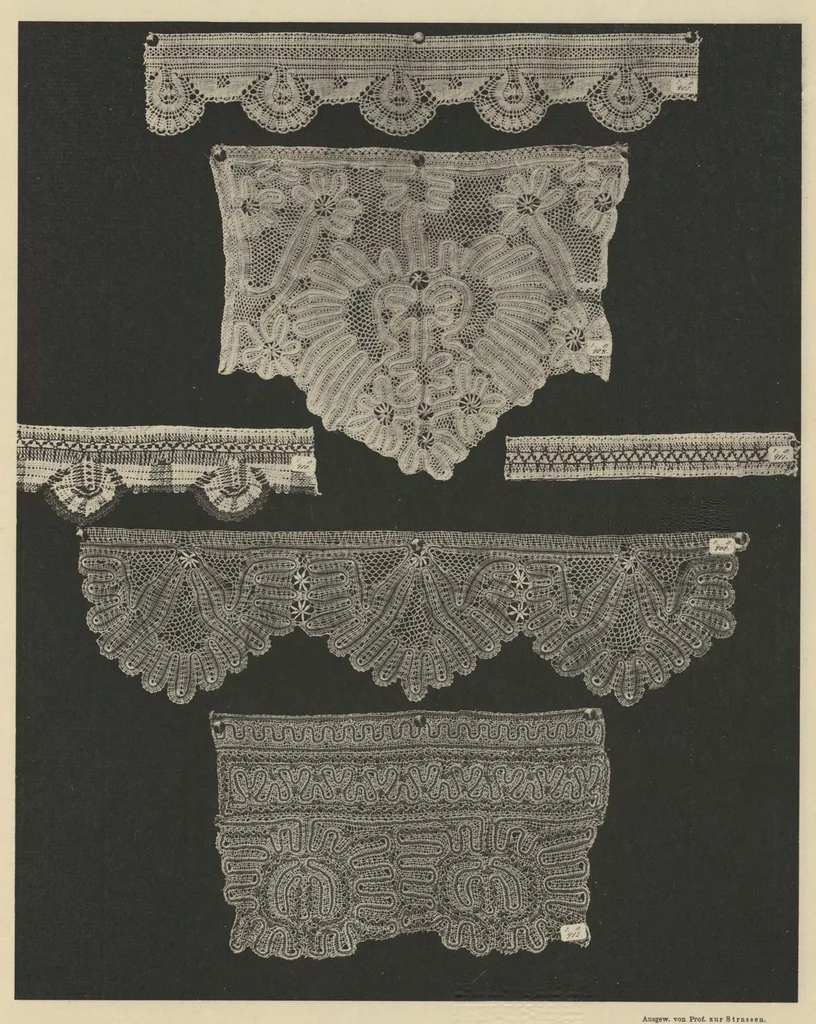 An illustration from Ornamentale und Kunstgewerbliche Sammelmappe : Spitzen des 16. bis 19. Jahrhunderts aus den Sammlungen des Kunstgewerbe-Museums zu Leipzig; Serie V, 1894, leaf 34