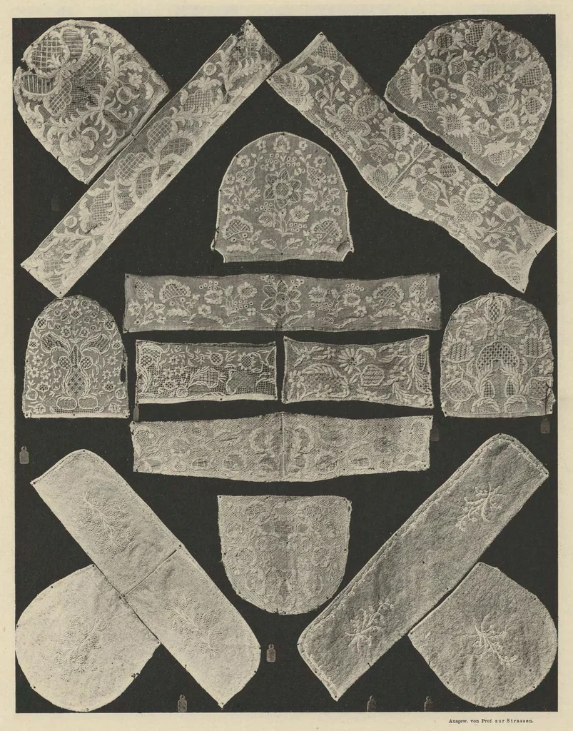 An illustration from Ornamentale und Kunstgewerbliche Sammelmappe : Spitzen des 16. bis 19. Jahrhunderts aus den Sammlungen des Kunstgewerbe-Museums zu Leipzig; Serie V, 1894, leaf 42